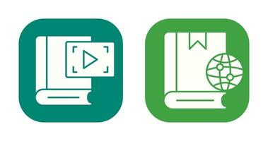 vidéo enregistreur et globe icône vecteur