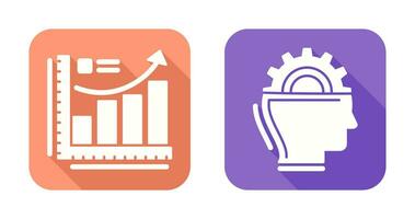 croissance graphique et machine apprentissage icône vecteur