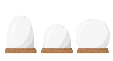 ensemble neige globes. transparent verre des balles. Nouveau année cadeau. conception pour promouvoir produit sur Noël journée et content Nouveau année vecteur