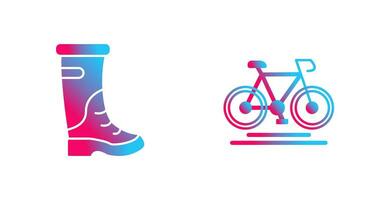 pluie bottes et cyclisme icône vecteur