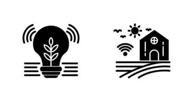 idée et intelligent ferme icône vecteur