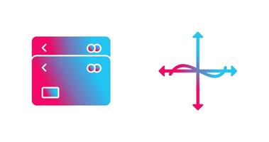 plusieurs cartes et graphique icône vecteur