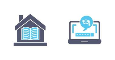 numérique apprentissage et homeschooling icône vecteur