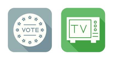 voter et la télé icône vecteur