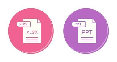 xlsx et ppt icône vecteur