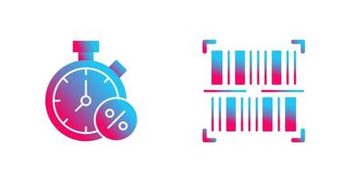 minuteur et code à barre icône vecteur