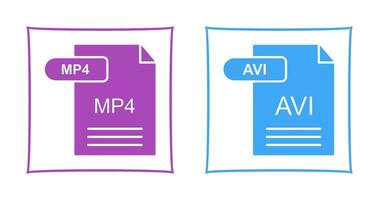mp4 et avi icône vecteur