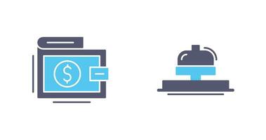 portefeuille et cloche icône vecteur