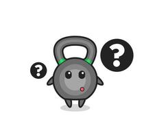 illustration de dessin animé de kettlebell avec le point d'interrogation vecteur