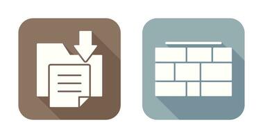 fichier espace de rangement et brique mur icône vecteur