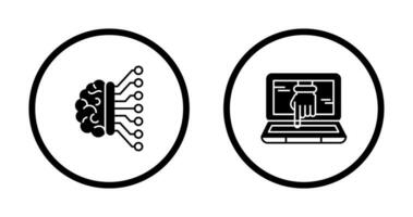 machine apprentissage et le piratage icône vecteur