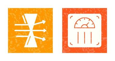 dispersion et poids échelle icône vecteur
