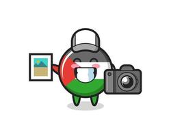 illustration de caractère de l'insigne du drapeau palestinien en tant que photographe vecteur