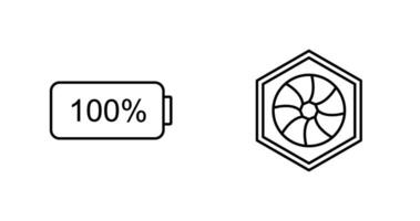 plein batterie et hexagonal diaphragme icône vecteur