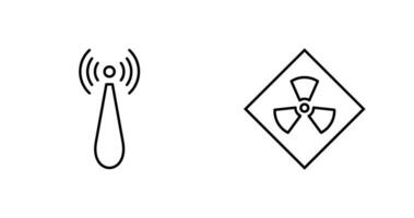 non ionisant radiation et radiation icône vecteur