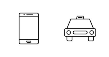 cellule téléphone et taxi icône vecteur