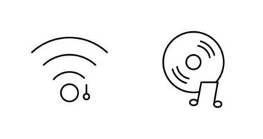 Wifi signe et la musique CD icône vecteur