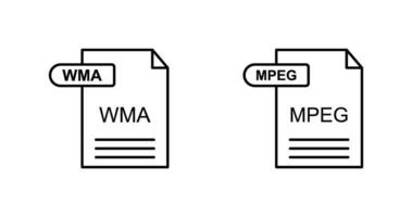 wma et mpeg icône vecteur