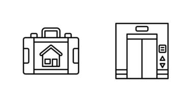 mallette et ascenseur icône vecteur