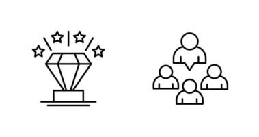 diamant et groupe icône vecteur