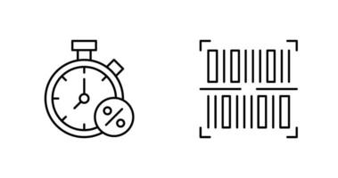 minuteur et code à barre icône vecteur