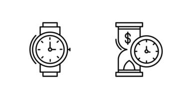 poignet regarder et temps est argent icône vecteur