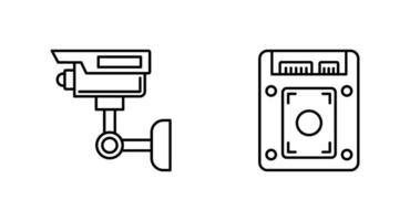 vidéosurveillance et ssd icône vecteur