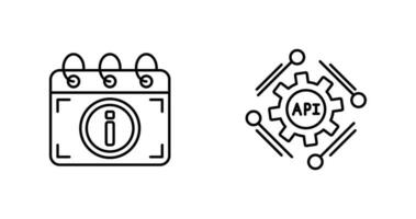 api et calendrier icône vecteur