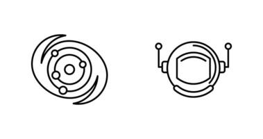galaxie et astronaute icône vecteur