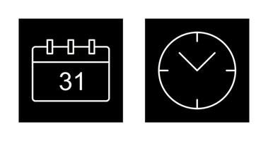 icône calendrier et horloge vecteur