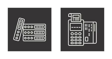 classeurs et pos Terminal icône vecteur