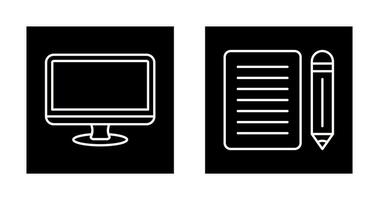 moniteur et Remarque icône vecteur