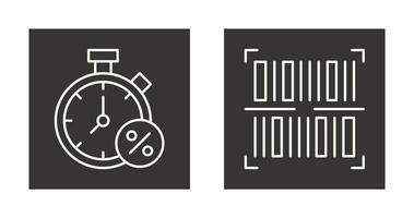 minuteur et code à barre icône vecteur