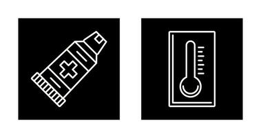 pâte et thermomètre icône vecteur