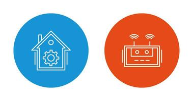 Accueil automatisation et routeur icône vecteur