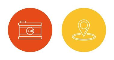 en conserve nourriture et emplacement icône vecteur
