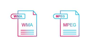 wma et mpeg icône vecteur