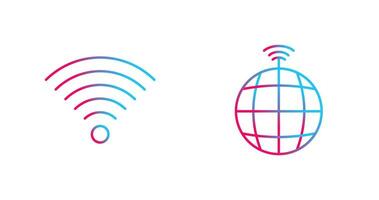 signal sur utilisateur et global signaux icône vecteur