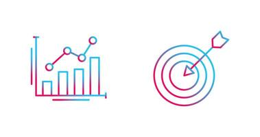 bar graphique et objectif icône vecteur