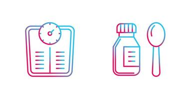poids échelle et sirop icône vecteur