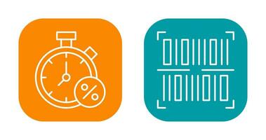 minuteur et code à barre icône vecteur