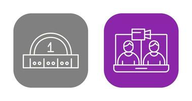 vidéo conférence et règle icône vecteur