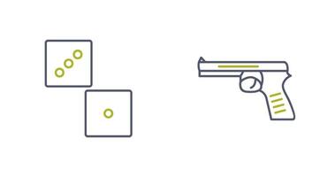 dé et pistolet icône vecteur