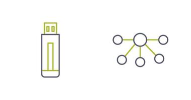 USB conduire et nœuds icône vecteur