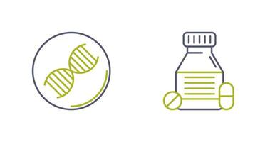 ADN et comprimés icône vecteur
