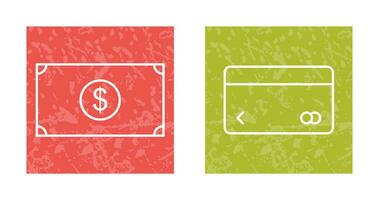 dollar et crédit carte icône vecteur
