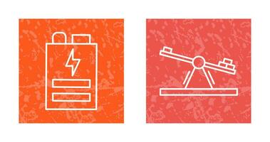 batterie et bascule icône vecteur