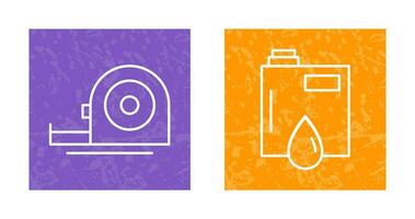 mesure ruban et pétrole icône vecteur