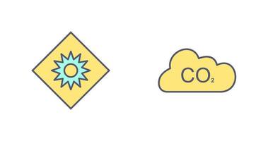 optique radiation et carbone dioxyde icône vecteur