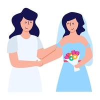 amie et avatar de la mariée vecteur